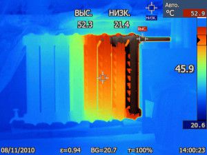 Merjenje temperature ogrevanja radiatorja s termovizijsko kamero