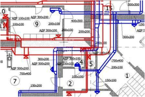 primer diagrama namestitve dovodnega in izpušnega prezračevanja